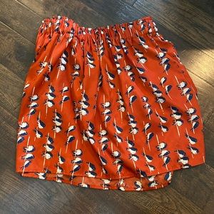 Bird themed skirt with pockets
